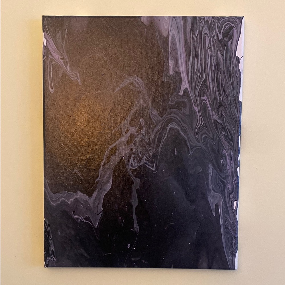 Abstract Black and Gray Canvas Art 11”x14”